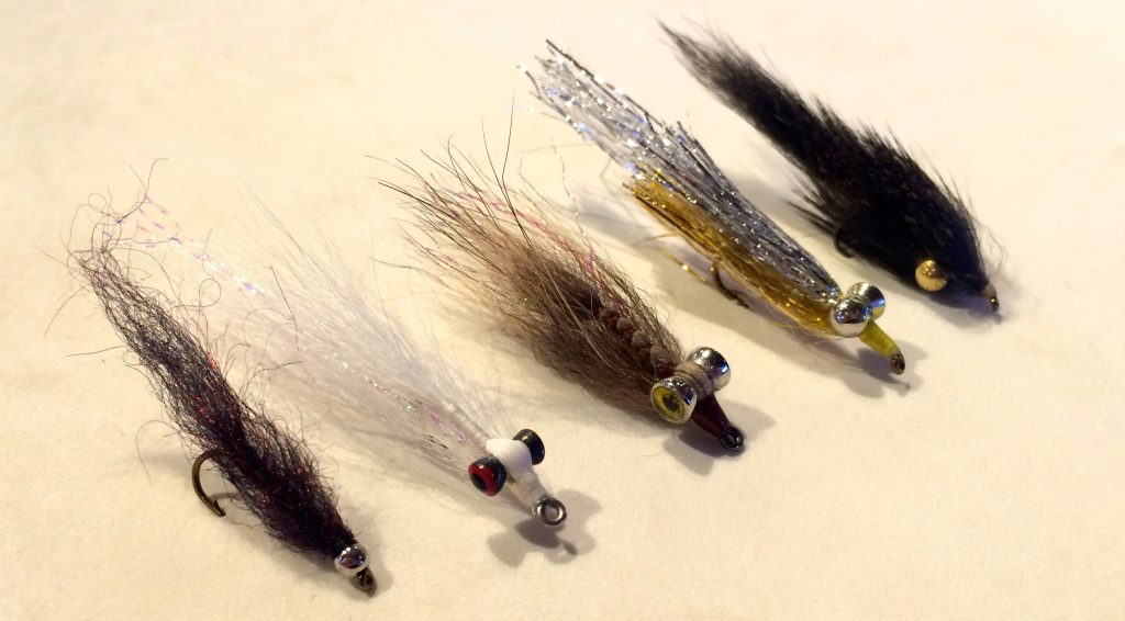 L to R: Simi Leech, Clouser Minnow, Coyote Clouser, Kraft's Kreelex, Mini Sculpin.