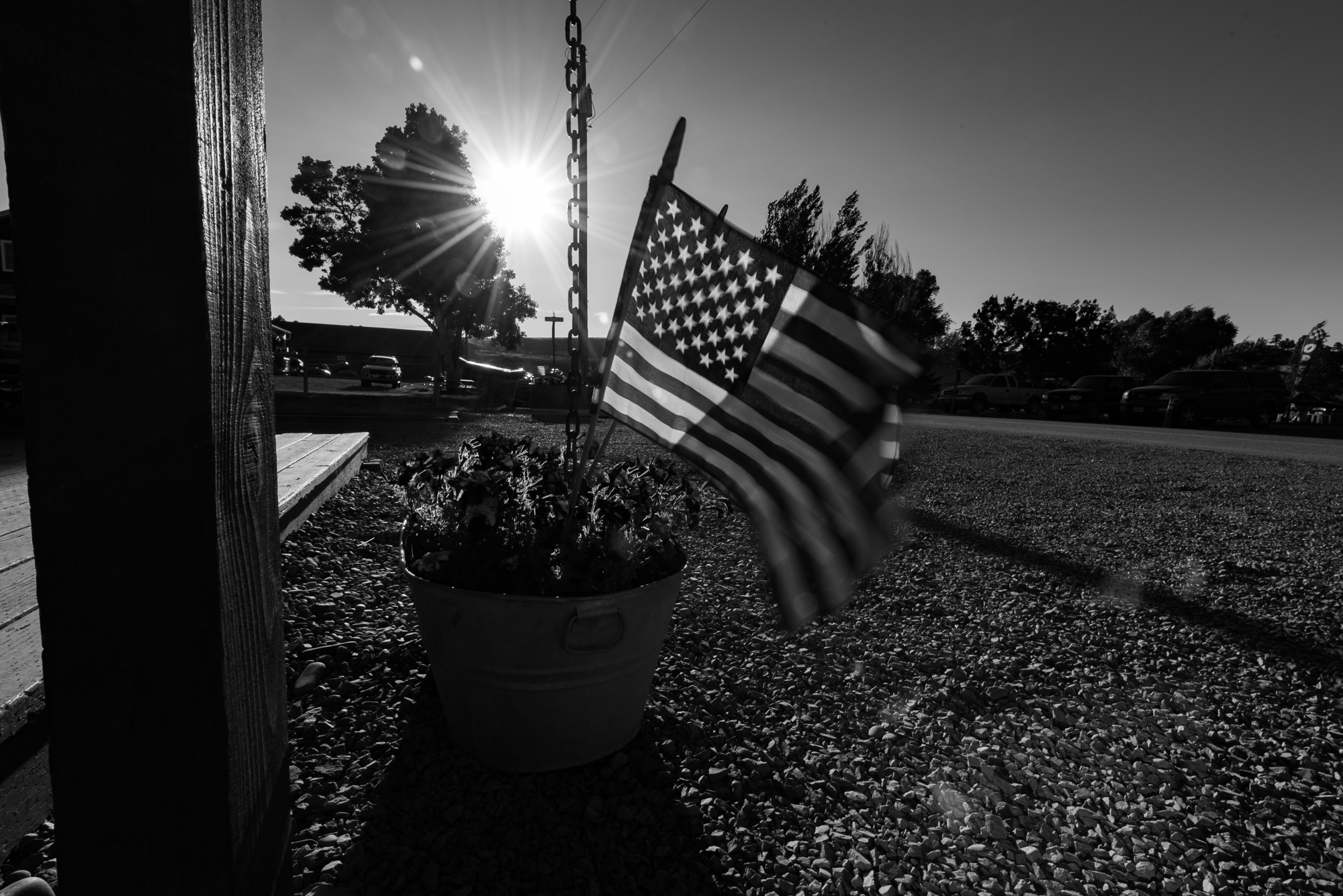 At least the hurricane force winds kept the flags flying all day.